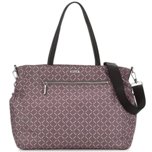 NWT MILLY Luxe Baby Diaper Bag in Grey and Pink - Picture 1 of 15